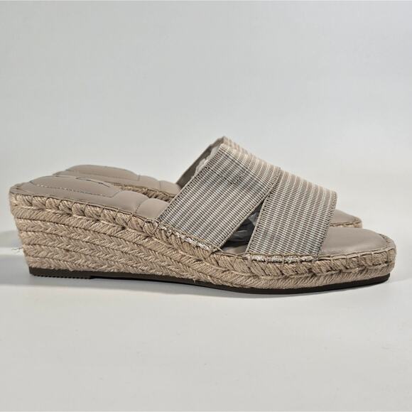 L Me Too Cayman Natural Ivory Slip On Wedge Sandals Womens Size 10 Espadrille - Picture 2 of 10